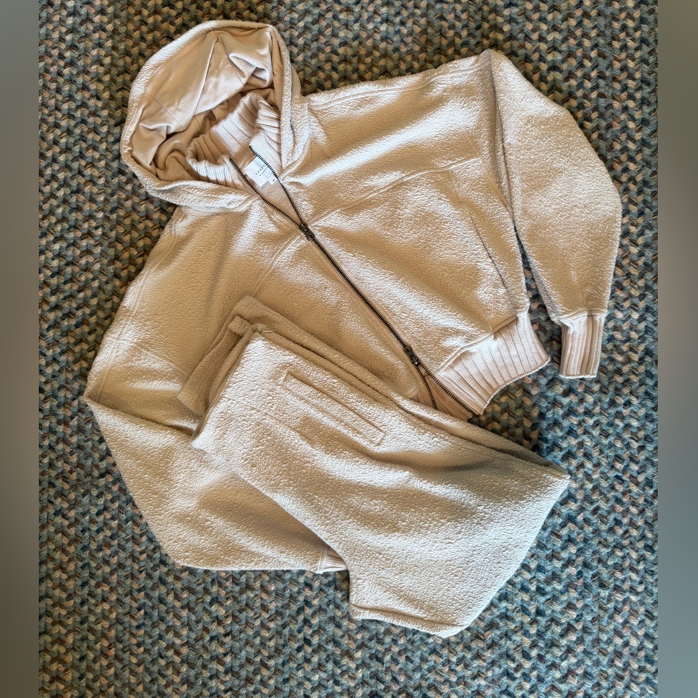 Anthropologie Sundays Cream Track Suit sz M - Picture 3 of 15
